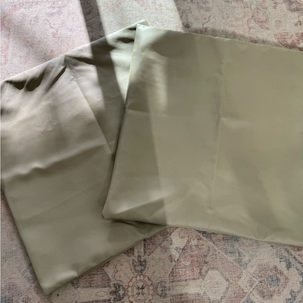 2 Gathre Leather Pillow Case Covers
